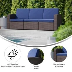 Flash Furniture Seneca Faux Rattan Sofa With All-Weather Cushions -Garden Furniture Discounts GUEST 1f64e9ea c49e 40d8 b0cc 46e46bdbd23d