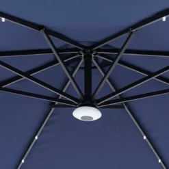 Barton Offset 10' Cantilever Solar Power LED Lighted Patio Outdoor Umbrella, Navy Blue -Garden Furniture Discounts GUEST 202f6640 4589 4cea 80db a8dc089246c4