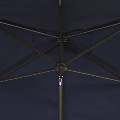 9.8' X 6.6' Rectangular Venice Crank Umbrella Navy/White - Safavieh 5 9.8' X 6.6' Rectangular Venice Crank Umbrella Navy/White - Safavieh - Image 3