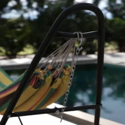 Emma And Oliver Black 550 Lbs. Capacity Heavy Duty Steel Two Person Hammock Stand For Hammocks 9 To 14 Feet Long -Garden Furniture Discounts GUEST 222ccee8 c0b1 49a8 b534 1da654398979