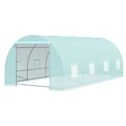 Outsunny 20' X 10' X 7' Walk-In Tunnel Greenhouse Garden Warm House Large Hot House Kit With 8 Roll-up Windows & Roll Up Door, Steel Frame -Garden Furniture Discounts GUEST 22aa79e2 cbfe 4b91 91d3 23ef7e6b9ddb