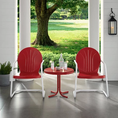Griffith 2pc Outdoor Conversation Set - Bright Red - Crosley 7 Griffith 2pc Outdoor Conversation Set - Bright Red - Crosley - Image 5