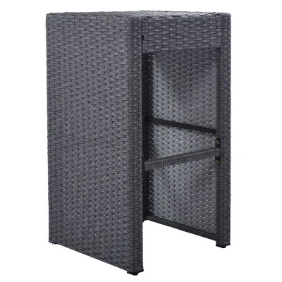 5pc Outdoor Rattan Bar Set With Stools & Cushions- Gray - WELLFOR 11 5pc Outdoor Rattan Bar Set With Stools & Cushions- Gray - WELLFOR - Image 9