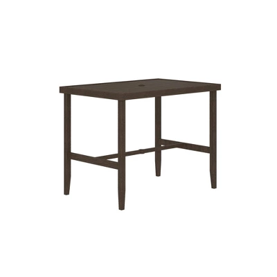 Outdoor Steel Rectangle Bar Table Dark Brown - Room & Joy 3 Outdoor Steel Rectangle Bar Table Dark Brown - Room & Joy