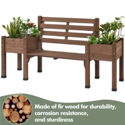Yaheetech 2 In 1 Outdoor Solid Wood Double-bench For Patio Backyard Brown 9 Yaheetech 2 In 1 Outdoor Solid Wood Double-bench For Patio Backyard Brown -Garden Furniture Discounts GUEST 240b2ffd 57bb 4acc 915e 87d29aff79ba