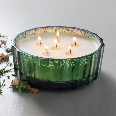 Mercury Glass Fireside Spruce Jar Christmas Candle Green 32oz - Hearth & Hand™ With Magnolia 3 Mercury Glass Fireside Spruce Jar Christmas Candle Green 32oz - Hearth & Hand™ With Magnolia