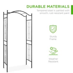 Best Choice Products 92in Steel Garden Arch Arbor Outdoor Trellis For Garden, Climbing Plants W/ Wire Lattice - Black -Garden Furniture Discounts GUEST 258c0829 de6e 4d21 b8f8 215e3b9ae83d