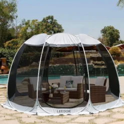 Leedor Outdoor Pop Up Portable Screen Tent With Mesh Netting Fiberglass Gazebo Gray -Garden Furniture Discounts GUEST 26a4f8bc 1905 4c6d 8d68 5878a847f3af