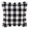 20"x20" Oversize Fringed Buffalo Plaid Down Filled Square Throw Pillow Black - Saro Lifestyle -Garden Furniture Discounts GUEST 27b17bd6 f372 4674 a088 b7120a8b3aa0