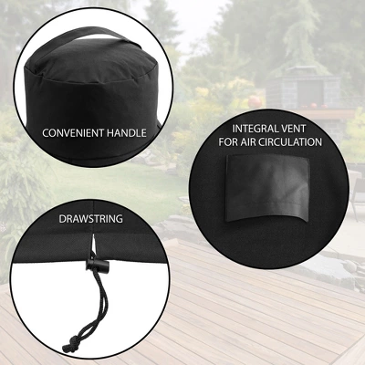 Pure Grill 22-Inch Ceramic Grill Cover For All Large Kamado Charcoal BBQ Grill Brands, Universal Fit Cover - 31" Dia X 40" H 5 Pure Grill 22-Inch Ceramic Grill Cover For All Large Kamado Charcoal BBQ Grill Brands, Universal Fit Cover - 31" Dia X 40" H - Image 3