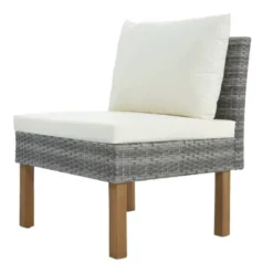 6pc Wicker Round Outdoor Sectional Set With Cushions - Black/Beige - GODEER -Garden Furniture Discounts GUEST 2b878af3 8058 4e17 99a8 94cd4f80f704