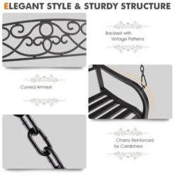 Tangkula Patio Hanging Porch Swing Outdoor 2-Person Metal Swing Bench Chair W/ Chains 18 Tangkula Patio Hanging Porch Swing Outdoor 2-Person Metal Swing Bench Chair W/ Chains -Garden Furniture Discounts GUEST 2c05fb84 3685 4d53 9ccd c7f32f1d4171