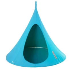 The Hamptons Collection 72” Light Blue Two Person Hanging Cacoon Chair With Hanging Hardware