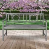 Apollo 3-Seat Circle-Back Acacia Wood Outdoor Garden Patio Bench - JONATHAN Y