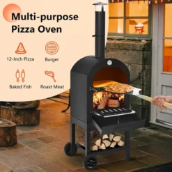 Costway Outdoor Pizza Oven Wood Fire Pizza Maker Grill W/ Pizza Stone & Waterproof Cover -Garden Furniture Discounts GUEST 2e010bb3 7a98 43be b468 506f7468672a
