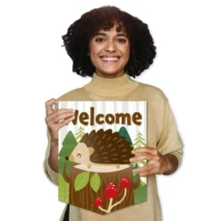 Big Dot Of Happiness Forest Hedgehogs - Outdoor Home Decorations - Double-Sided Woodland Birthday Party Or Baby Shower Garden Flag - 12 X 15.25 Inches -Garden Furniture Discounts GUEST 2e2929ca a15d 430c 9513 fb69a064a390