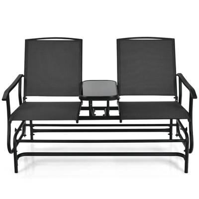 Tangkula Patio Loveseat Rocking 2 Person Outdoor Double Glider Chair With Center Table 13 Tangkula Patio Loveseat Rocking 2 Person Outdoor Double Glider Chair With Center Table - Image 11