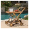 Riviera Acacia Wood Patio Bar Cart With Tray - Natural - Christopher Knight Home -Garden Furniture Discounts GUEST 3044d966 351a 41a1 b22a c9598e1da9df