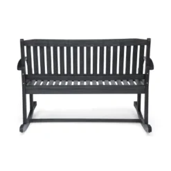 Regatta Acacia Patio Rocking Loveseat - Dark Gray - Christopher Knight Home -Garden Furniture Discounts GUEST 3124be8c 4bca 4189 aa09 734c8ccdc233