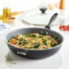 Farberware Reliance Pro 12" Nonstick Ceramic Covered Skillet With Helper Handle Black/Gray
