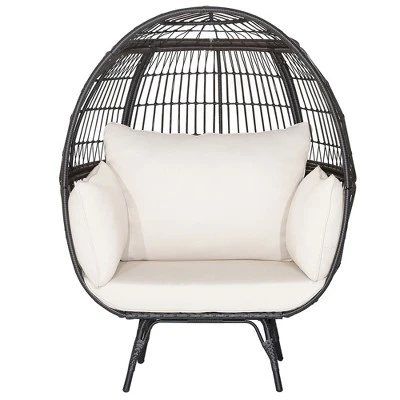Costway Patio Oversized Rattan Wicker Egg Chair Lounge Basket 4 Cushion Indoor & Outdoor 10 Costway Patio Oversized Rattan Wicker Egg Chair Lounge Basket 4 Cushion Indoor & Outdoor - Image 8