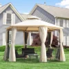 Outsunny 13' X 13' Outdoor Patio Gazebo Canopy Pavilion With Removable Mesh Netting, Curtains, Double Tiered Roof, UV Protection & Large Floor Space -Garden Furniture Discounts GUEST 3368052a b418 4395 90f8 016c258979f2