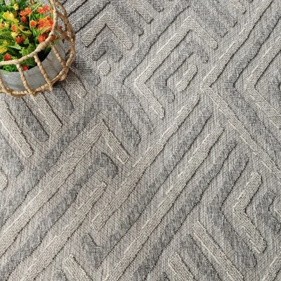 Contemporary Geometric Abstract Indoor Outdoor Area Rug By Blue Nile Mills 6 Contemporary Geometric Abstract Indoor Outdoor Area Rug By Blue Nile Mills - Image 4