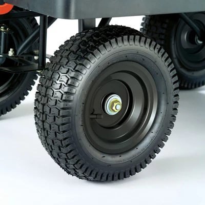 Gorilla Cart GORMP-12 5 Cubic Feet 1200 Pound Capacity Heavy Duty Durable Steel Multi Use Quick Dump Wagon Utility Cart W/ 2 In 1 Towing Handle, Gray 7 Gorilla Cart GORMP-12 5 Cubic Feet 1200 Pound Capacity Heavy Duty Durable Steel Multi Use Quick Dump Wagon Utility Cart W/ 2 In 1 Towing Handle, Gray - Image 5