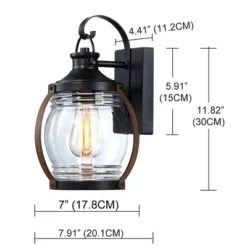 Outdoor Wall Lantern With Architectural Sconces Matte Black - Wellfor -Garden Furniture Discounts GUEST 34726773 c695 4059 b674 98463235789a