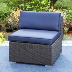 9pc All-Weather Patio Wicker Conversation Set With Cushions - Navy - Captiva Designs -Garden Furniture Discounts GUEST 34bc56a1 d301 4c40 a67d 9a319ae86a12
