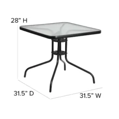 Emma And Oliver 31.5" Square Tempered Glass Metal Table -Garden Furniture Discounts GUEST 351fca67 3862 44b4 a6b0 528d996aeb0f