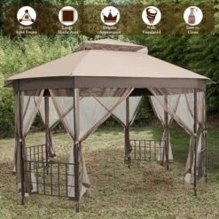 Costway 10' X 12' Octagonal Patio Gazebo Canopy Shelter Double Top W/Netting Sidewalls -Garden Furniture Discounts GUEST 35dda9fa 7f53 4a13 b145 2db7278c0081