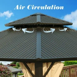 Aoodor 12'x 12' Aluminum Gazebo With Mosquito Netting And Curtain -Garden Furniture Discounts GUEST 365d3001 0791 4355 ade8 57ce45dc3b2b