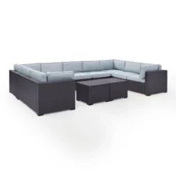 Biscayne 7pc Outdoor Wicker Sectional Set With 2 Coffee Tables - Mist - Crosley 12 Biscayne 7pc Outdoor Wicker Sectional Set With 2 Coffee Tables - Mist - Crosley -Garden Furniture Discounts GUEST 38291d09 0fc2 4068 8eae d5200bde3917