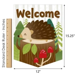 Big Dot Of Happiness Forest Hedgehogs - Outdoor Home Decorations - Double-Sided Woodland Birthday Party Or Baby Shower Garden Flag - 12 X 15.25 Inches -Garden Furniture Discounts GUEST 385ad26a e4e7 4b39 ad15 652eec11165a