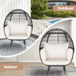Costway Patio Oversized Rattan Wicker Egg Chair Lounge Basket 4 Cushion Indoor & Outdoor 14 Costway Patio Oversized Rattan Wicker Egg Chair Lounge Basket 4 Cushion Indoor & Outdoor -Garden Furniture Discounts GUEST 388f6942 26a2 4885 a453 cb3358c874ae