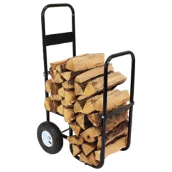 Sunnydaze Decor Sunnydaze Indoor/Outdoor Steel Rolling Firewood Log Cart Carrier With Wheels - 1/8 Face Cord - Black -Garden Furniture Discounts GUEST 3969eaf5 7b35 4029 91c5 3338e10e020f