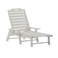 Merrick Lane Gaylord Adjustable Adirondack Lounger With Cup Holder- All-Weather Indoor/Outdoor HDPE Lounge Chair -Garden Furniture Discounts GUEST 39b2d09f 0258 4f00 8609 dada696adb20