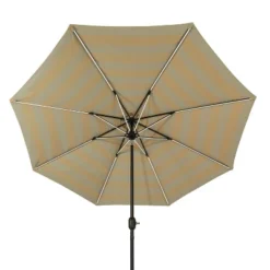 11' X 11' Calypso II Market Patio Umbrella With Solar LED Strip Lights Champagne/Taupe - Island Umbrella -Garden Furniture Discounts GUEST 39ca7452 9aac 4060 a477 d8663176f45d