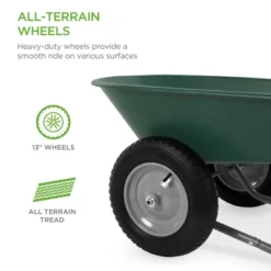 Best Choice Products Dual-Wheel Home Wheelbarrow Yard Garden Cart For Lawn, Construction - Green -Garden Furniture Discounts GUEST 39f6c1f8 7856 4406 945f fe186180c519