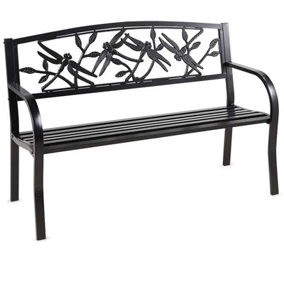 Plow & Hearth Metal Blooming Garden Bench 5 Plow & Hearth Metal Blooming Garden Bench - Image 3