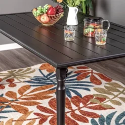 Outdoor Steel Rectangle Dining Table With 1.77" Umbrella Hole - Captiva Designs -Garden Furniture Discounts GUEST 3a6003d7 ef4d 48cf 962e 7cabb6bfbf9b