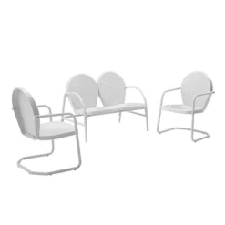 Griffith 3pc Outdoor Seating Set - White - Crosley -Garden Furniture Discounts GUEST 3a8670c0 64f6 4b3f 8b9c 11d0f27ee878