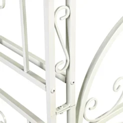 Evergreen Montebello Iron Garden Arbor, White- 53 X 84 X 23 Inches Fade And Weather Resistant Outdoor Decor -Garden Furniture Discounts GUEST 3ae12014 1800 46f0 8d8d f0ecb0409919