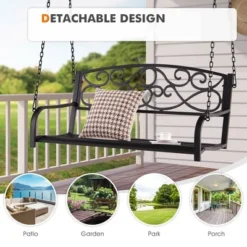 Tangkula Patio Hanging Porch Swing Outdoor 2-Person Metal Swing Bench Chair W/ Chains 16 Tangkula Patio Hanging Porch Swing Outdoor 2-Person Metal Swing Bench Chair W/ Chains -Garden Furniture Discounts GUEST 3aebee48 165d 4705 8da8 4cb7155452f6