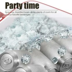 Costway 80-quart Cooler Beer Cart Outdoor Entertaining Rolling Party Steel Bar Bistro -Garden Furniture Discounts GUEST 3b30748b fc56 41d0 ad68 c3b9e7eb68c4