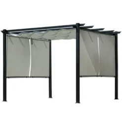 Aoodor 10 X 10 Ft Outdoor Pergola With Retractable Canopy, Aluminum Frame, 4 Pieces Patio Sun Shade Shelter For Backyard, Deck -Garden Furniture Discounts GUEST 3bff4052 0849 4bc9 974b 8db65e90030c