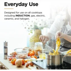 Othello 10-Piece Tri-Ply Stainless Steel Cookware Set, Induction Cooktop Compatible, Professional Performance Pots & Pans, Oven Safe, Dishwasher Safe