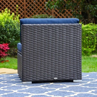 Outdoor Sectional Chairs With Cushions & Armrests - Captiva Designs 4 Outdoor Sectional Chairs With Cushions & Armrests - Captiva Designs - Image 2