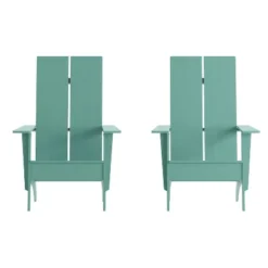 Flash Furniture Set Of 2 Sawyer Modern All-Weather Poly Resin Wood Adirondack Chairs -Garden Furniture Discounts GUEST 3f783d51 2ce9 4453 8a06 512d7ea56840